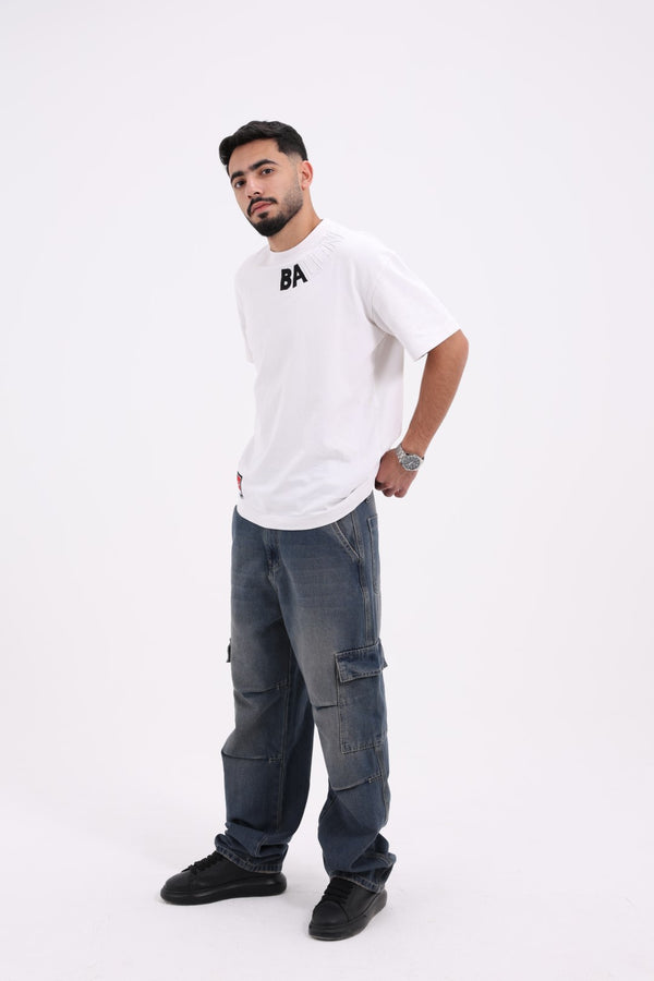 Cargo Fit Dirty Blue Casual Jeans