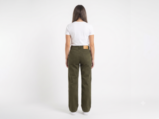Wide Leg Beige Casual Jeans