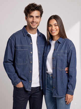 Unisex Casual Oversized Denim Shirt