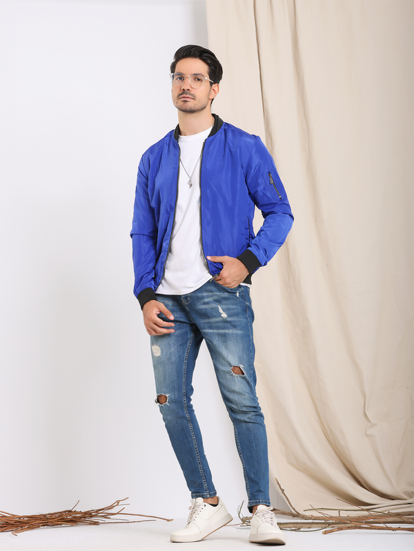 Blue Casual WaterProof Jacket