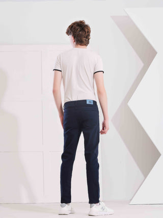 Boys Skinny Navy Casual Gabardine