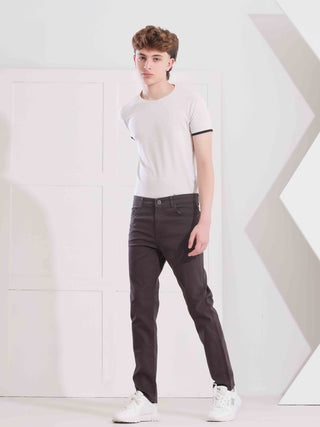Boys Skinny Dark Granite Casual Gabardine