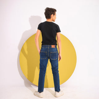 Slim Fit Dark Blue Casual Jeans