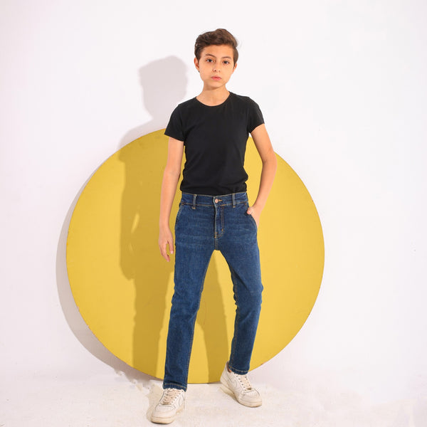 Slim Fit Dark Blue Casual Jeans