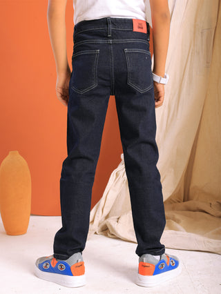 Boys Slim Fit Navy Casual Jeans