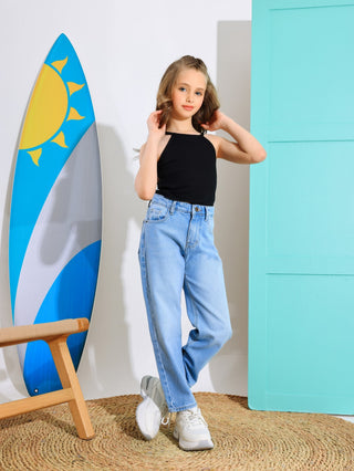 Mom Fit  Light Blue Casual Jeans