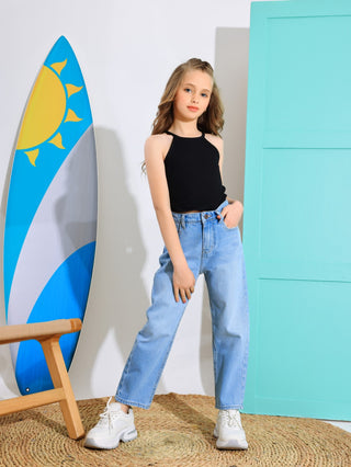 Mom Fit  Light Blue Casual Jeans