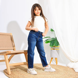 Mom Fit Dark Blue Casual Jeans