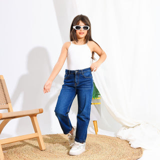 Mom Fit Dark Blue Casual Jeans
