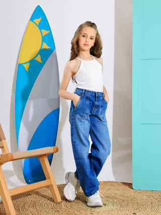 Mom Fit Light Blue Casual Jeans
