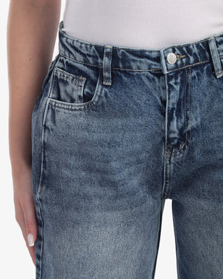 Wide Leg Smoky Blue Casual Jeans