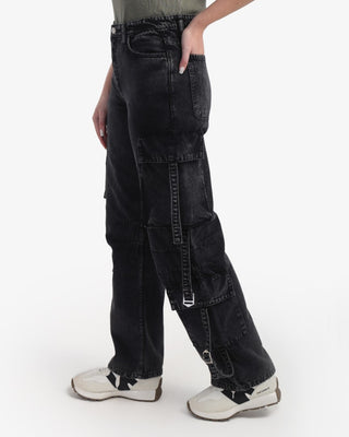 Cargo Fit Dark Grey Casual Jeans