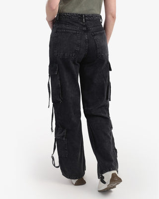 Cargo Fit Dark Grey Casual Jeans