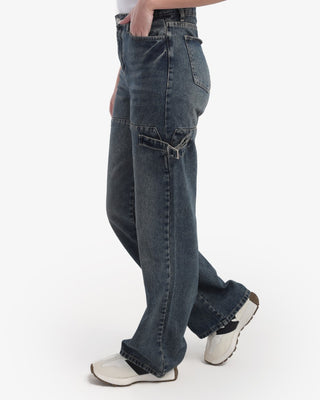 Straight Fit With Stripe Dirty Casual Jeans