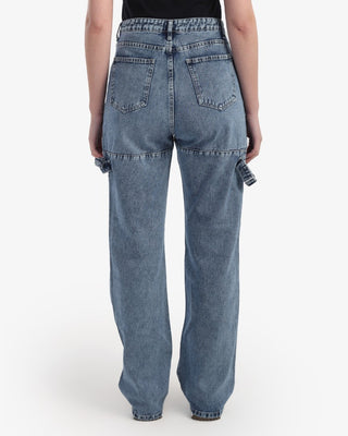 Straight Fit With Stripe Blue Casual Jeans