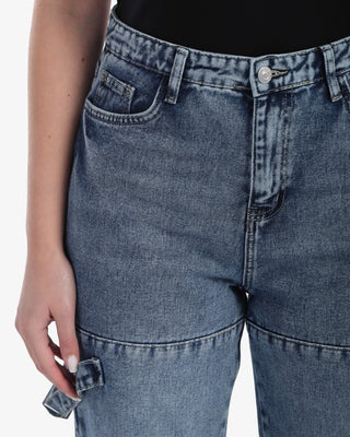 Straight Fit With Stripe Blue Casual Jeans