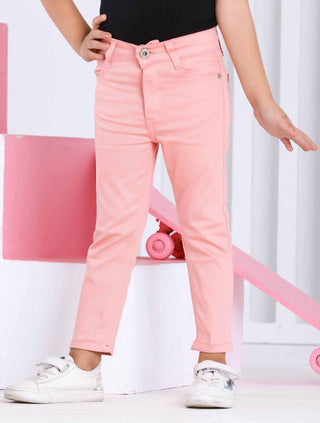 Skinny Pink Casual Gabardine