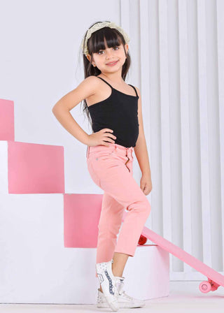 Skinny Pink Casual Gabardine