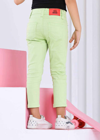 Skinny Mint Green Casual Gabardine