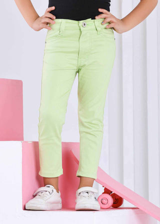 Skinny Mint Green Casual Gabardine