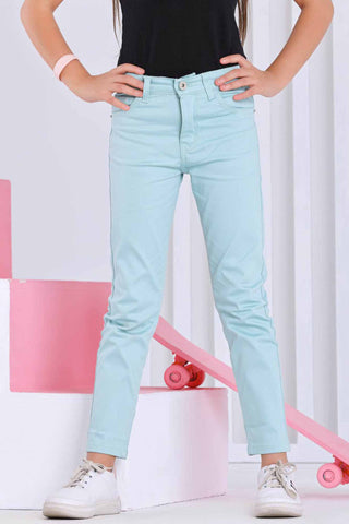 Skinny Babyblue Casual Gabardine
