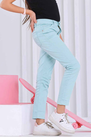 Skinny Babyblue Casual Gabardine