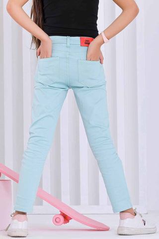 Skinny Babyblue Casual Gabardine