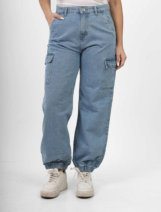 Cargo Light Blue Casual Jeans