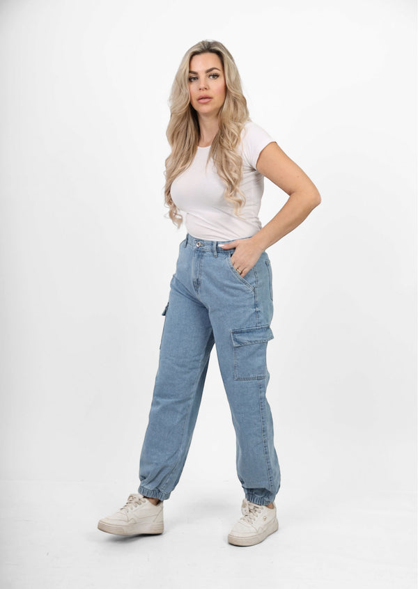 Cargo Ice Blue Casual Jeans