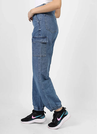 Cargo Mid Blue Casual Jeans