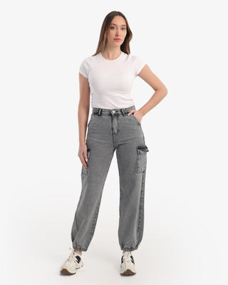 Cargo Fit Grey Casual Jeans