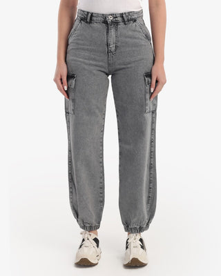 Cargo Fit Grey Casual Jeans