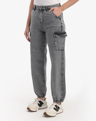 Cargo Fit Grey Casual Jeans