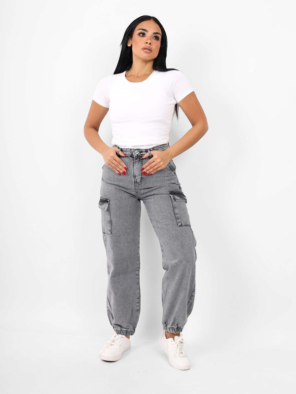 Cargo Grey Casual Jeans