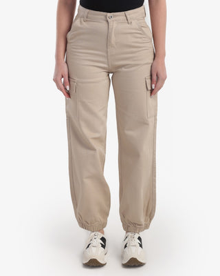 Cargo Beige Casual Gabardine