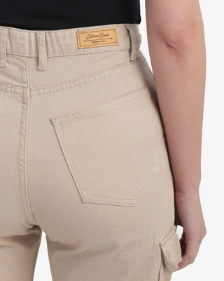 Cargo Beige Casual Gabardine