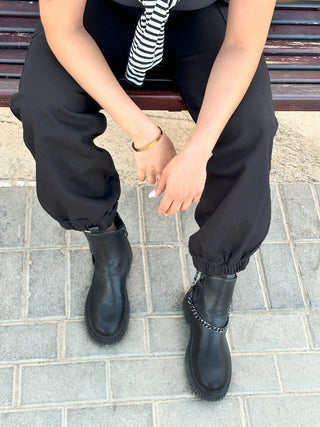 Cargo Black Casual Gabardine