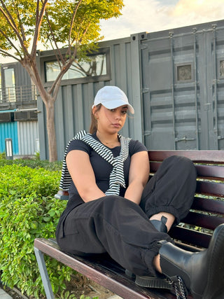 Cargo Black Casual Gabardine