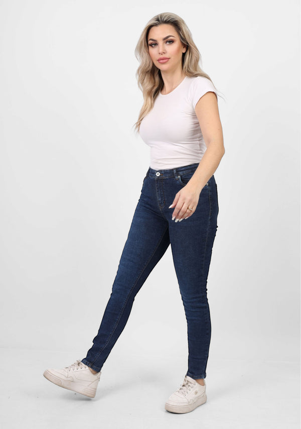 Skinny Fit Dark Blue Casual Jeans