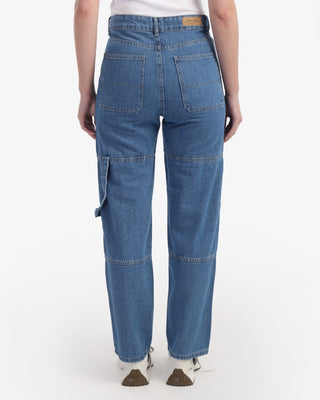 Straight Fit With Back Stripe Blue Casual Jeans
