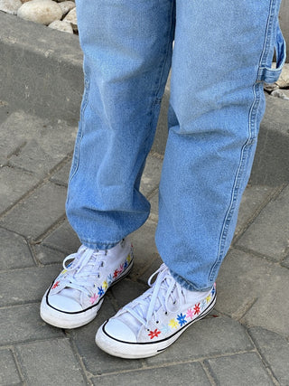 Straight Fit With Back Stripe Light Blue Casual Jeans