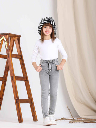 Skinny Light Grey Casual Jeans