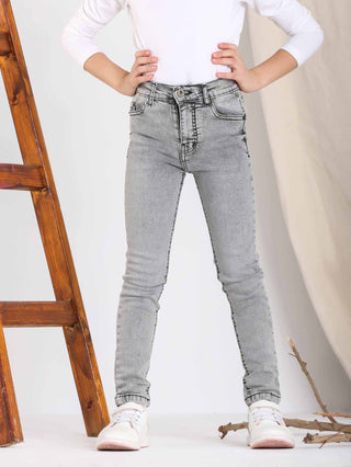 Skinny Light Grey Casual Jeans