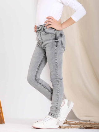 Skinny Light Grey Casual Jeans
