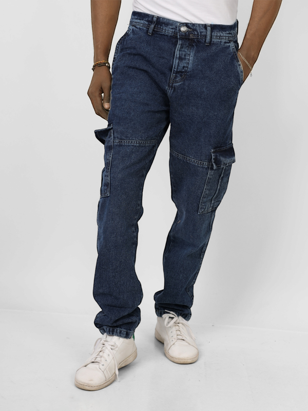 Cargo Dark Blue Casual Jeans