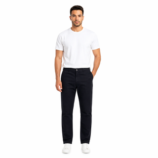 Slim Fit Black Casual Gabardine