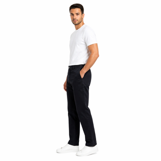 Slim Fit Black Casual Gabardine