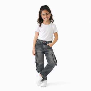 Cargo Black Casual Jeans