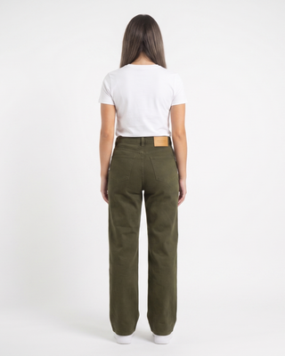 Wide leg Olive Green Casual Jeans