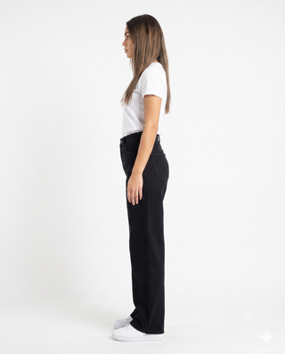 Wide leg Black Casual Jeans